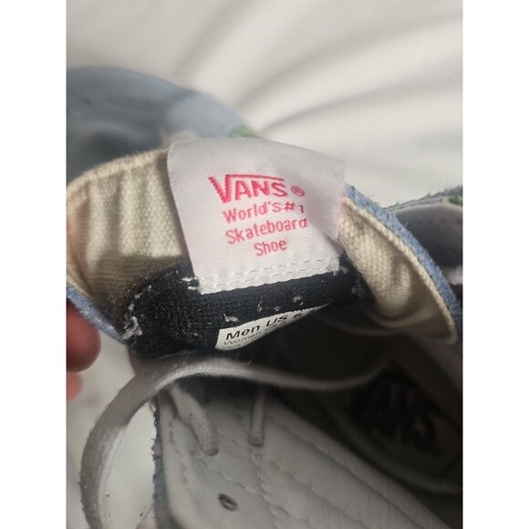 Vans Off The Wall Van Doren Light Blue Floral High Tops Size M6.5 W8 - Picture 9 of 10
